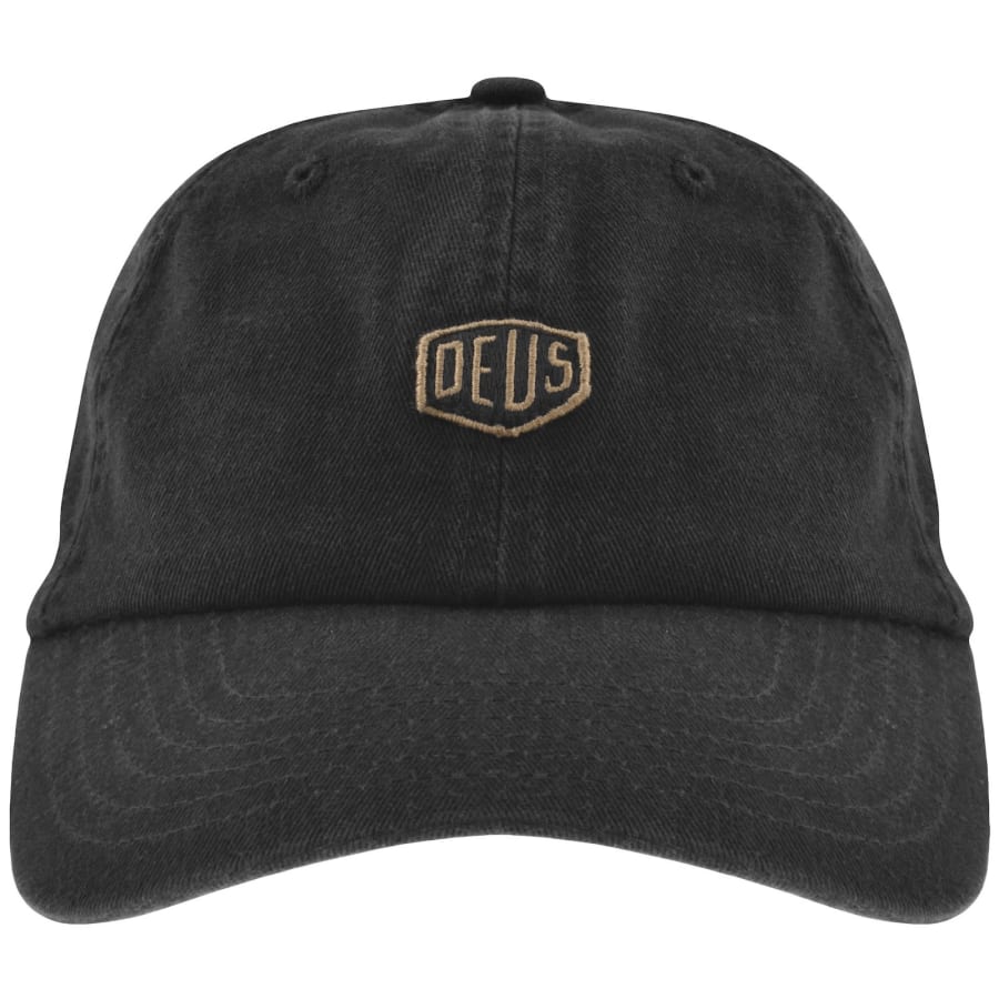 Deus ex Machina（デウス)CAP HAT ロゴ刺繍キャップ 黒 Deus Ex Machina Shield Dad Cap Black | Mainline Menswear